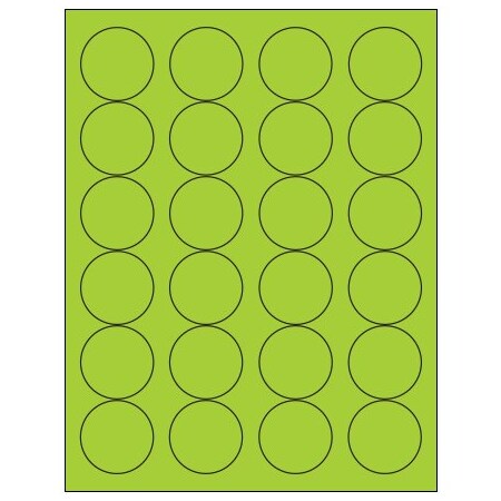 Bsc Preferred 1 2/3'' Fluorescent Green Circle Laser Labels, 2400PK BUY00015919
